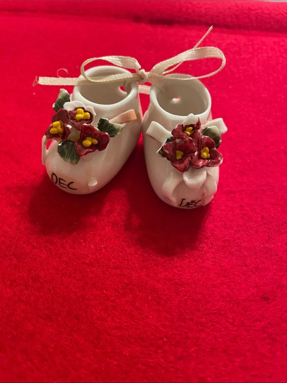 Vintage Tiny Porcelain Baby Shoes